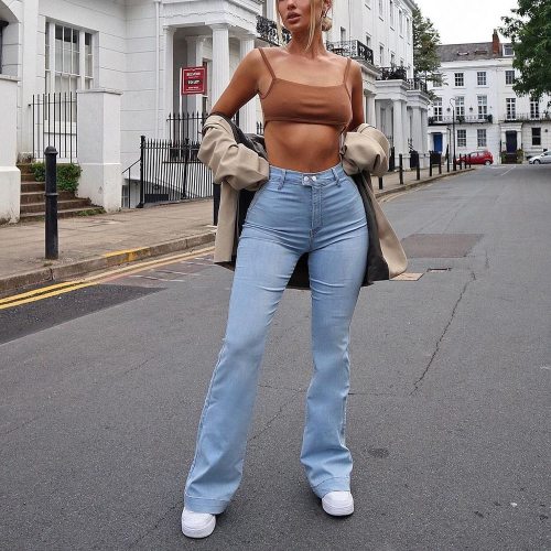 Jeans Woman High Waist Classic Fashion Ripped Pants Women's Trousers