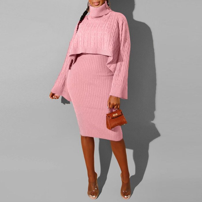 Women Long Sleeve Sweater Dress Fashion Warm Bodycon Plus Size Dresses