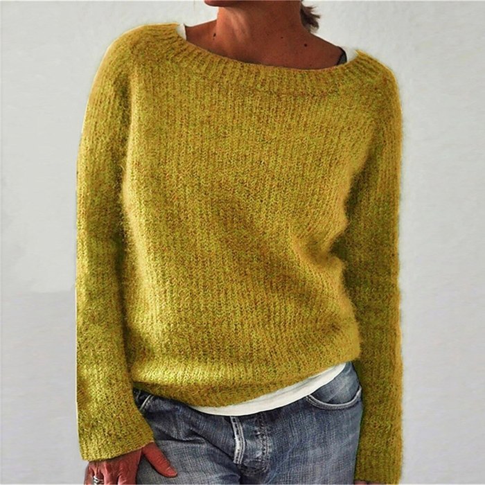 Women Casual Knit Sweater Long Sleeve Casual Loose Top Female Girl