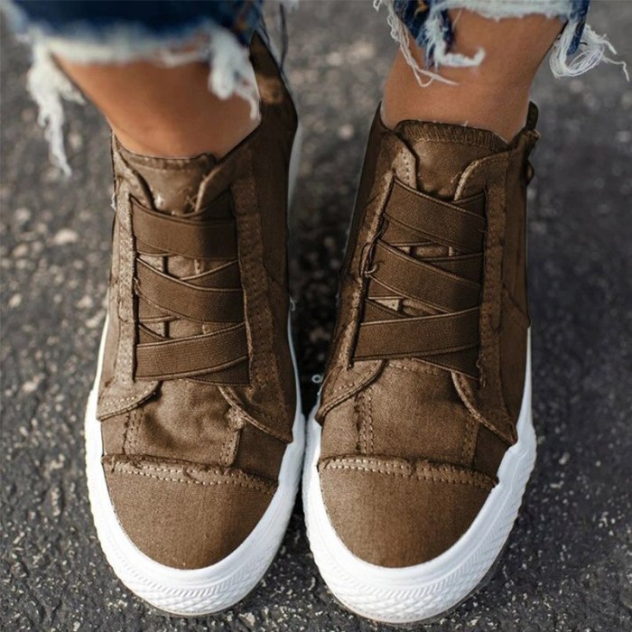 Women's Elastic Band Comfortable Casual Canvas Shoes