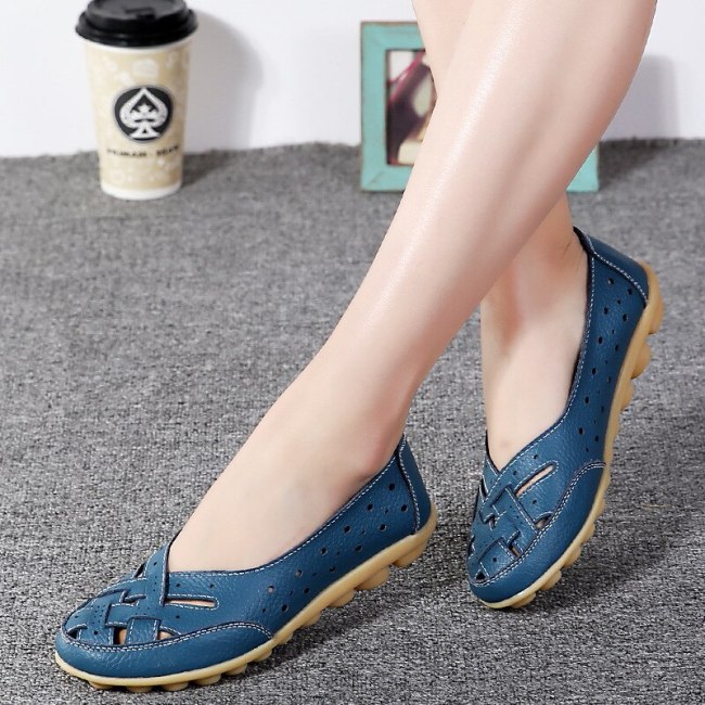 Women Comfortable Genuine Leather Flat Shoes