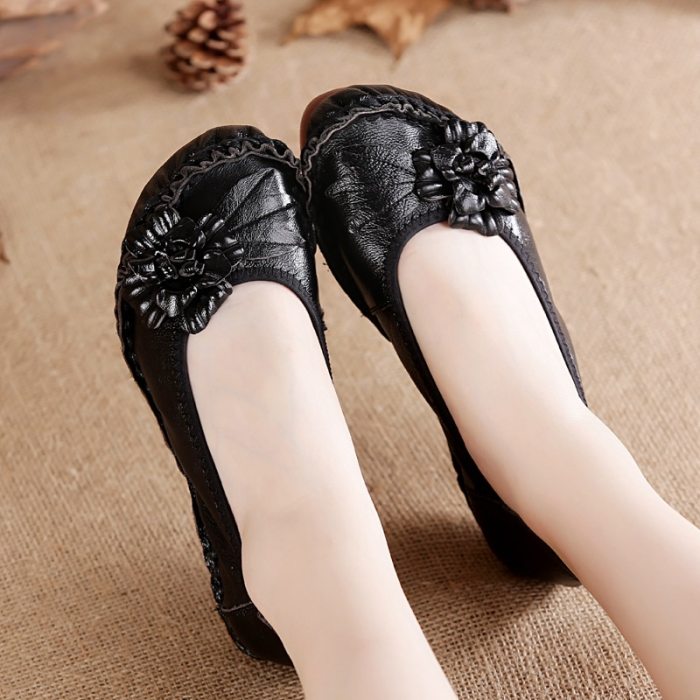 Women's Retro Flowers Single Flat Soft Bottom Shoes