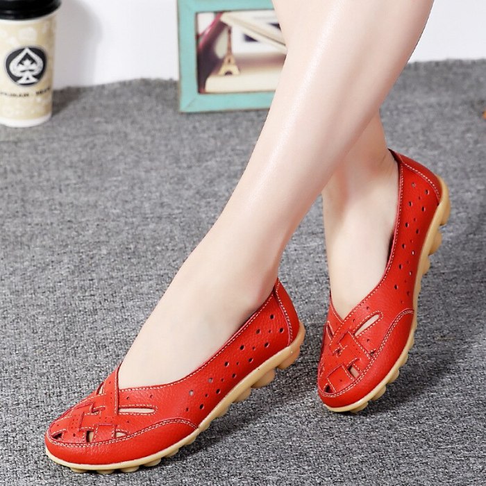 Women Comfortable Genuine Leather Flat Shoes