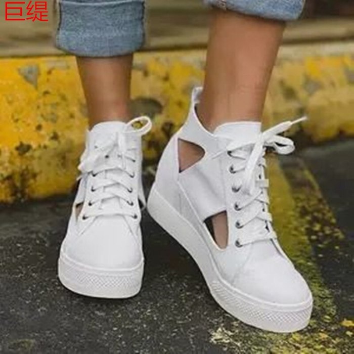 Spring Casual Shoes New Women's Flat Bottom Increased Casual Single Shoes Women's Lightweight Large Size Fashion Sandals