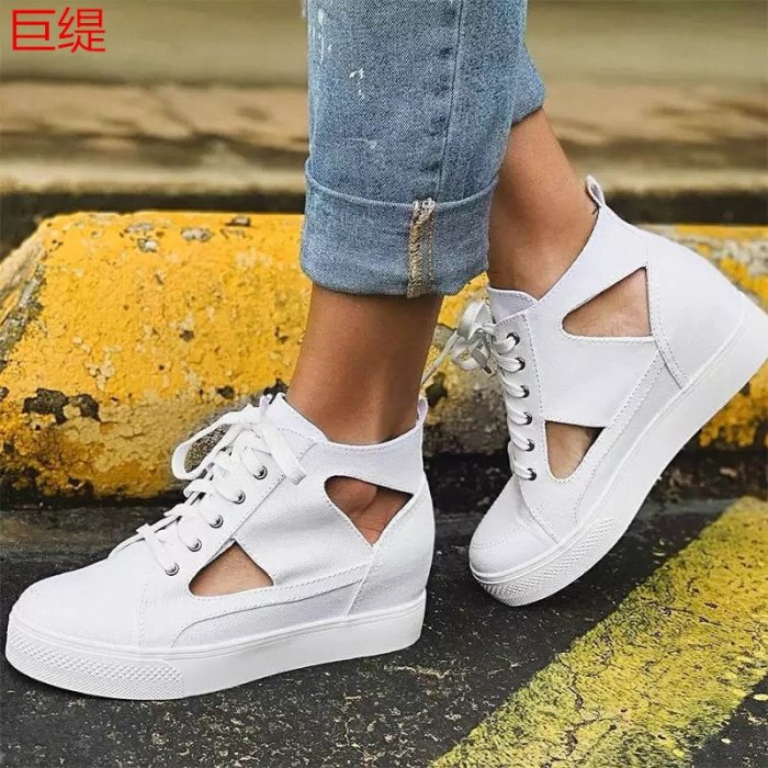 Spring Casual Shoes New Women's Flat Bottom Increased Casual Single Shoes Women's Lightweight Large Size Fashion Sandals