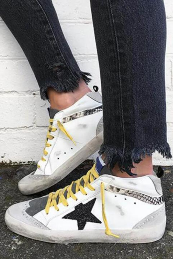 White Suede Sneakers with Lace Up  Vintage Shoes Woman Mid Heels Sandalias Leopard  Mujer Sapato Feminino E2015