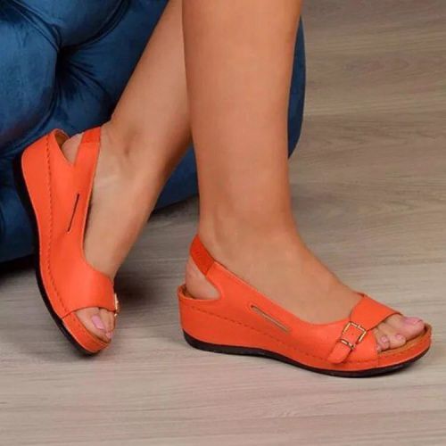 2021 Female Wedge Heels Shoes Women Summer Comfortable Sandals Slip-on Flat Sandals Platform Sandalias fr5