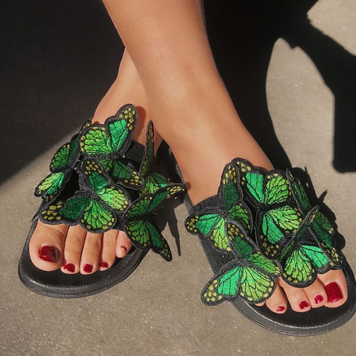 Fashion Women Sandals Open Toe Bohemian Summer Shoes Women Sandals Beach Flat Sandals Butterfly Zapatos De Mujer Free Shipping