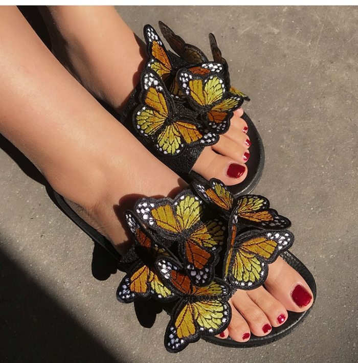 Fashion Women Sandals Open Toe Bohemian Summer Shoes Women Sandals Beach Flat Sandals Butterfly Zapatos De Mujer Free Shipping