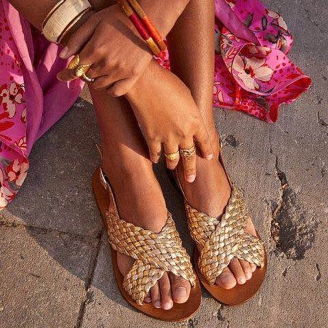 2021 Woman Sandals Retro Summer Flat shoes Sandals Female Casual Sewing Women Shoes Comfortable Ladies Sandalias Plus Size
