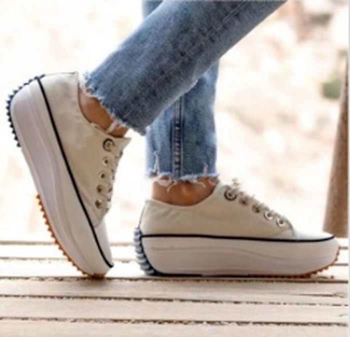 Canvas Mid Flats Hiking Shoe Casual Shoes Woman Light Fabric Women Plus Size Chaussures
