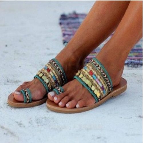 Women Artisanal Sandals Flip-Flops Handmade Greek Style Boho Flip Flop Sandals Streetwear Fashion Shoes Women Chaussures Femme