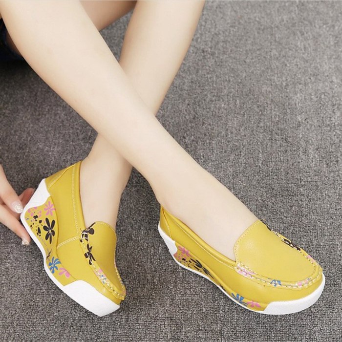 Spring Summer Floral Hollow Out Single Women White Shoes Platform Breathable Female Vulcanized Walking Shoe