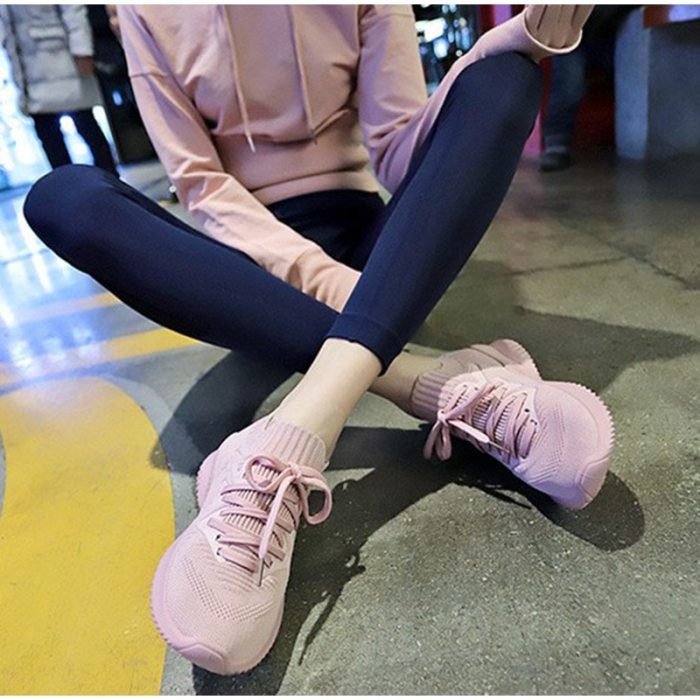 Women's Sneaker Lace up Knitted Soft Casual Shoes