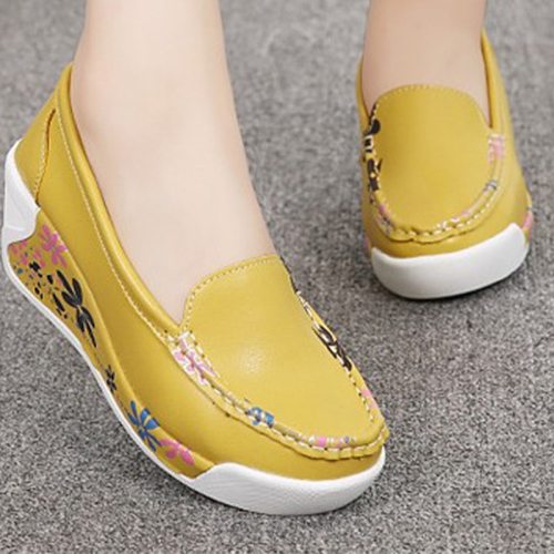 Wedges Sneakers 2021 Spring Summer Floral Hollow Out Single Women White Shoes Platform Breathable Female Vulcanized Walking Shoe
