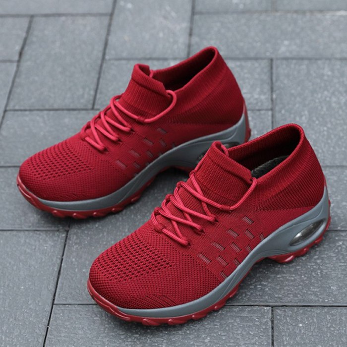 Breathable Sneakers Air Cushion Platform Women's Vulcanized Shoes Spring Ladies