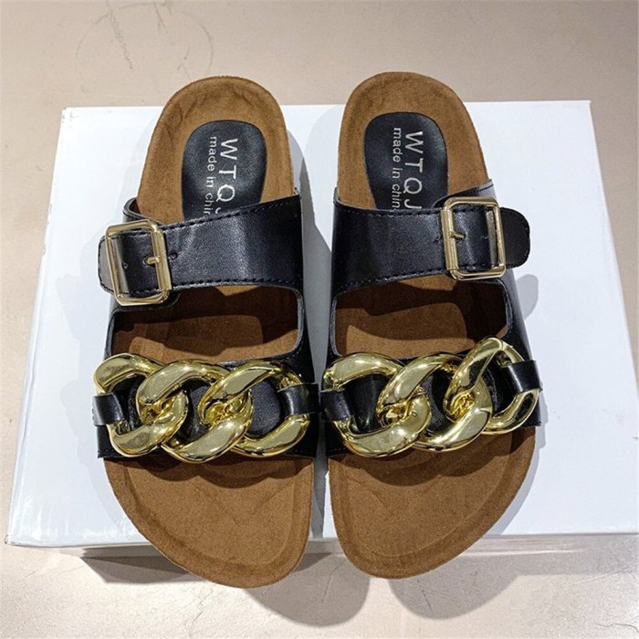 Lapolaka Flat Heel Slipper With Metal Decoration Summer Cozy Leisure 2021 New Women Mules Shoes Fashion Slipper Sandals