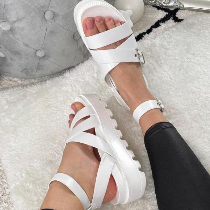 Big Size Summer Sandals Women 2021 Platform Female Thick Heel Peep Toe Ytmtloy Wedges Buckle Strap Sadalias Femininas