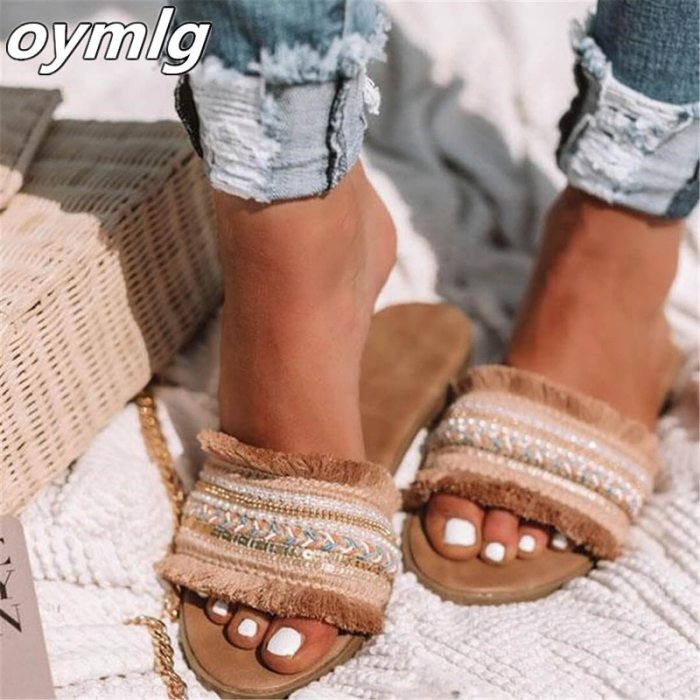 Women Slippers 2021 Summer New Rome Retro Sandals Flat Casual Shoes Female Slip on Slides Woman Shoes Plus Size Sandalias Mujer