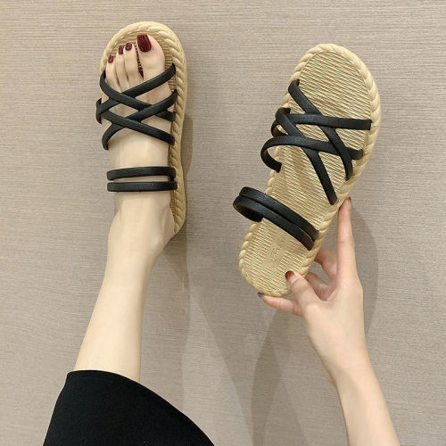 2021 Summer Women Wedge Sandals Premium Orthopedic Open Toe Sandals Vintage Anti-slip Leather Casual Female Platform Retro Shoes