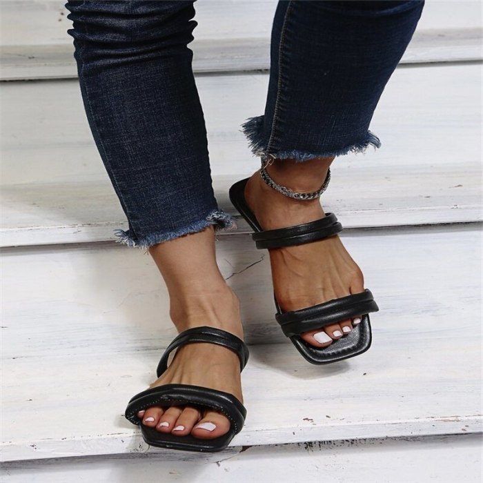 New Ladies Sandals Summer Sexy Flat Bottom Comfortable Casual Shoes Cross Ankle Strap Open Toe Women Sandals  Shoes for Women