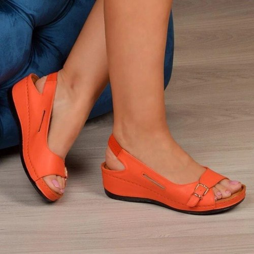 Gladiator Sandalias mujer 2021 Female Wedge Heels Shoes Women Summer Comfortable Sandals Slip-on Flat Sandals Platform Sandalias