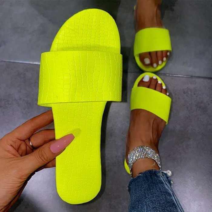 Women Summer Flat Slippers Candy Color Non Slip Casual Female Shoes Casual Slides 2021 New Sandals Comfortable Flip Flops