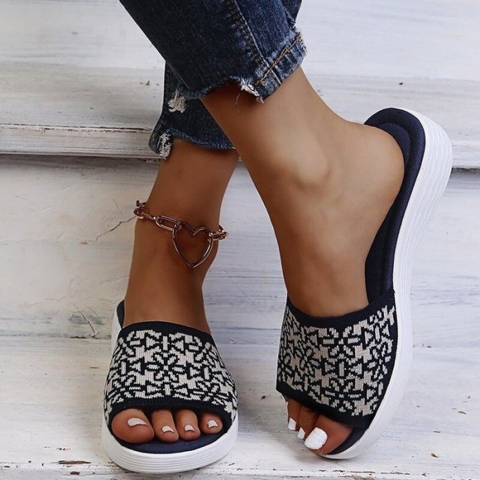 Slippers Women 2021 Summer New Women's Plus Size One-line Slippers European and American Fashion Sandals and Slippers Women
