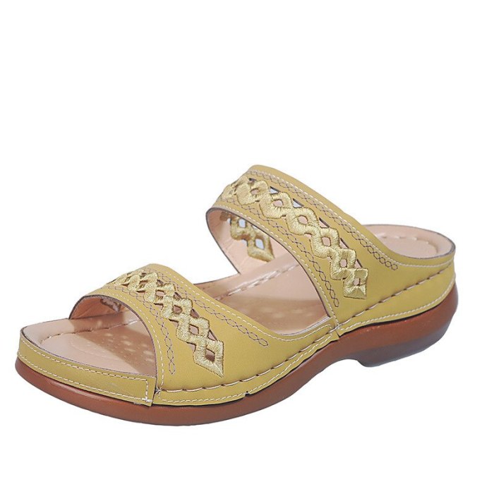 Women Summer  Slipper Platform Ladies PU Leather Flat Shoes Female Casual Slingbacks Sandals Comfortable Woman Shoes