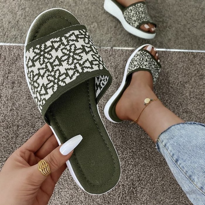 Slippers Women 2021 Summer New Women's Plus Size One-line Slippers European and American Fashion Sandals and Slippers Women
