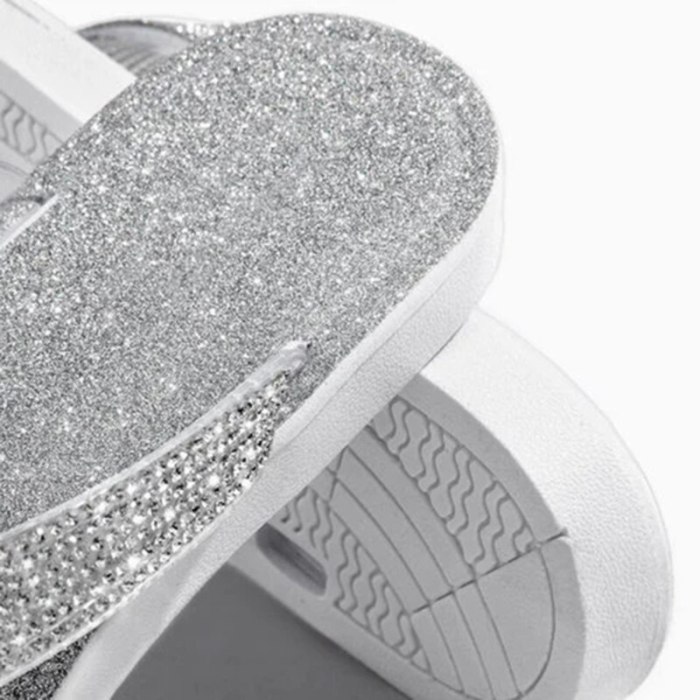 Women Flip Flop Slippers Slides Bling Rhinestone Ladies Shoes Casual Summer Flat Female Crystal Glitter Woman Plus Size 2021