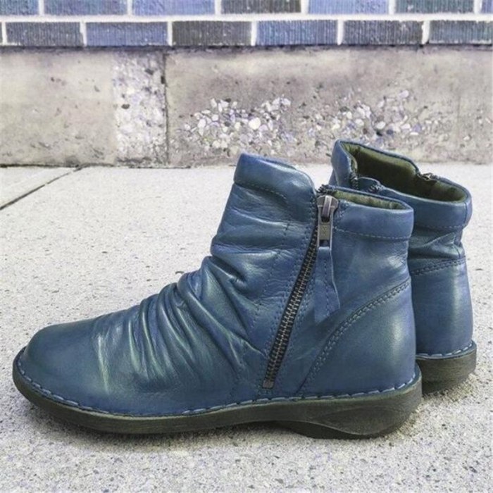 Women's Zipper Platform Ankle Boots