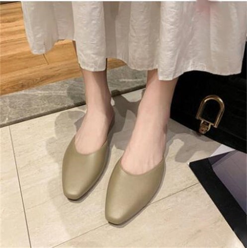 Summer Mules Women 2021 Fashion Elegant Soft Leather Ladies Closed Toe Non-Slip Comfortable Sandals Dress Party Female Slippers