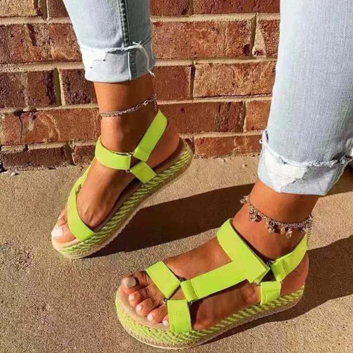 2021 Women Sandals Platform Summer Shoes Woman Peep-toe Comfortable Sandals Slip-on Flat Casual Shoes Female Sandalias