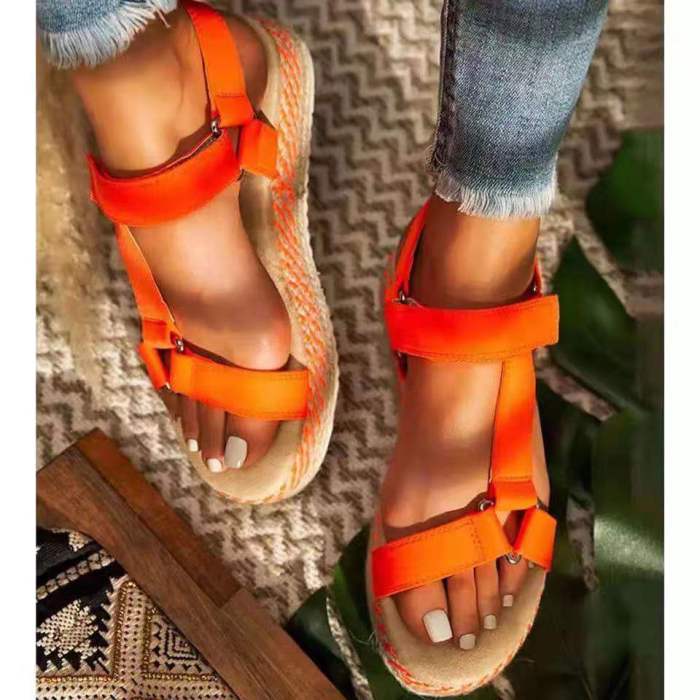 2021 Women Sandals Platform Summer Shoes Woman Peep-toe Comfortable Sandals Slip-on Flat Casual Shoes Female Sandalias