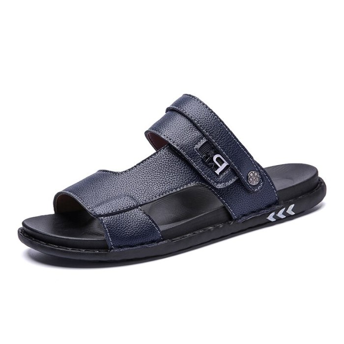 Men's Leather Sandals Breathable Summer Flats Men Sandals Shoes Fashion Beach Plus Big Size Casual Non-Slip Shoe Man's Shoes