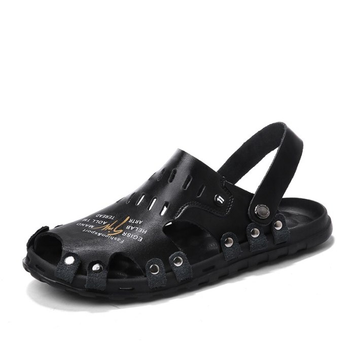 Summer Men's Leather Breathable Cool Beach Sandals