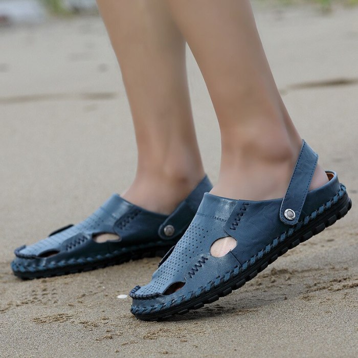 Summer Leather Classic Outdoor Beach Rubber Men Sandals