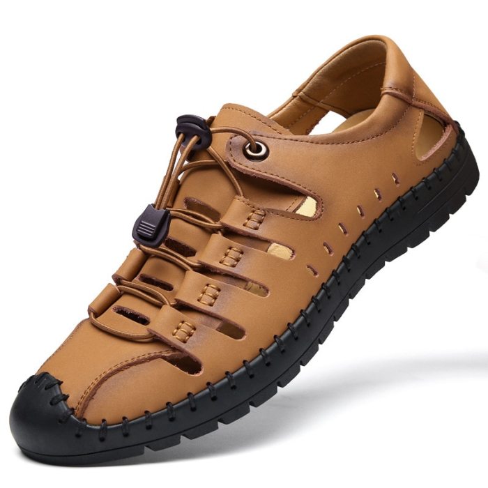 Casual Cowhide Rubber Sole Outdoor Summer Beach Leather Sandals