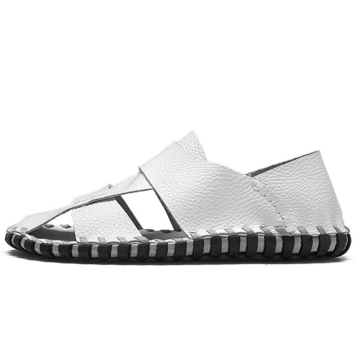 Fashion Men Casual Hollow Out Leather Sandals