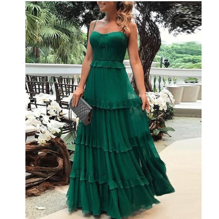 Women's Vintage Backless Solid Sleeveless Sexy Party Dresses