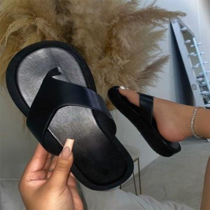2021 Women Flip Flop Platform Slippers Female Round Toe Summer Beach Slides Ladies Outside Classic Casual New Shoes Big Size