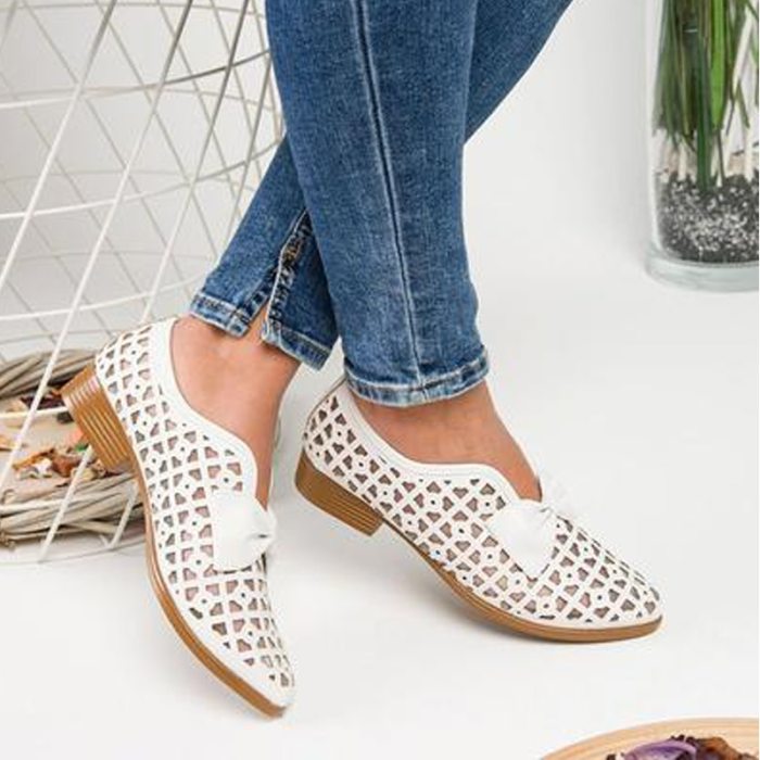 2021 New Fashion Bowtie Pointed Toe Women Flats Spring Shoes for Woman Platform Slip on Loafers Leather Drop Shipping 43