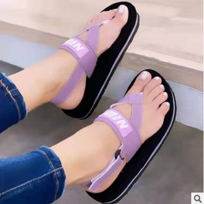 2021 New Women Sandals Soft Stitching Ladies Sandals Comfortable Flat Sandals Women Open Toe Beach Shoes Woman Footwear