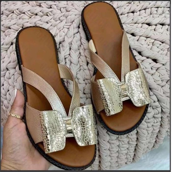 Women's Flip Flops Fashion Bowknot Summer Open Toe Flat Casual Slippers Shoes Women Flats Loafers Sandals Slippers Slides Shoes