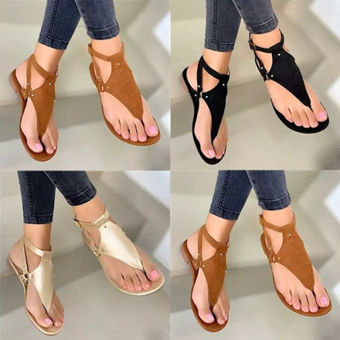 Women Sandals 2021 Summer Outdoor Beach Flip-flop Sandals Solid Fashion Gladiator Sandals Women Flats Casual Ladies Shoes