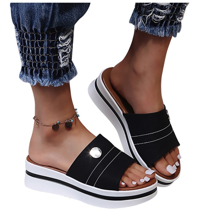 Summer Platform Slippers Women Wedges Shoes Flip Flops Woman Open Toe Sandals Women 2021 Fashion Casual Shoes Claquette Femme