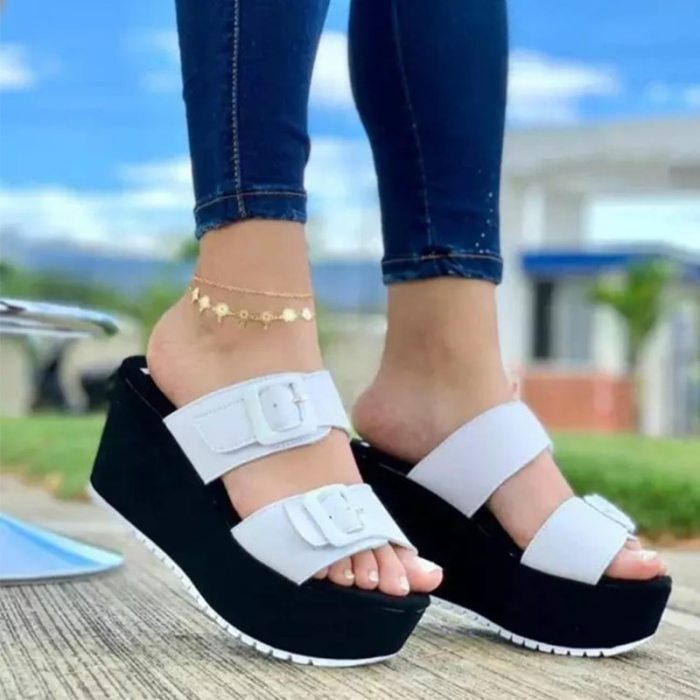 Summer Woman Wedges Slippers Casual Shoes Ladies Fashion Slip-On Female High Quality Sandals Woman Shoes New Zapatos De Sandalia