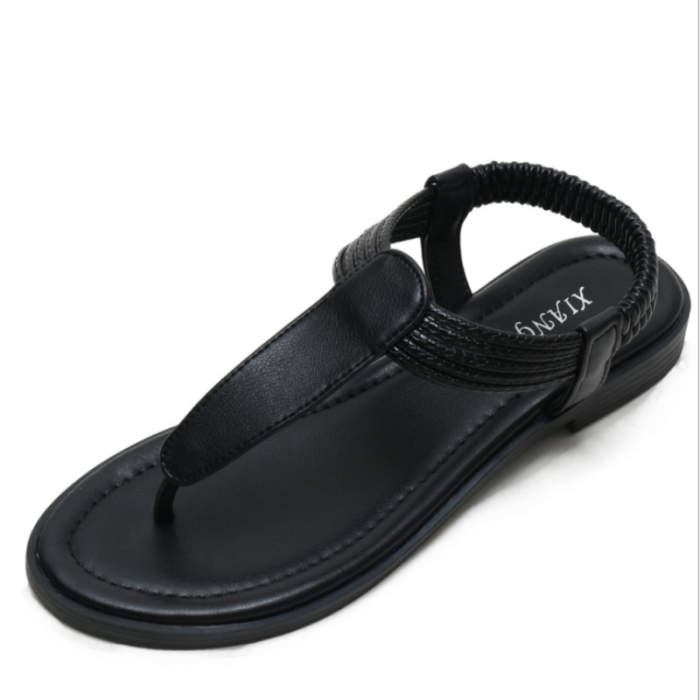 Flip-Flop Sandals Women Summer 2021 Flat Bohemian Simple Wild Retro Travel Roman Shoes Holiday Beach Shoes