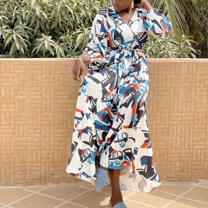 Women's Vintage Floral Printed Puff Sleeve Ruffle Maxi Dress
